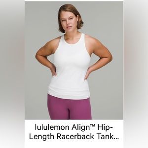 Lululemon Align hip length racerback tank sz 12